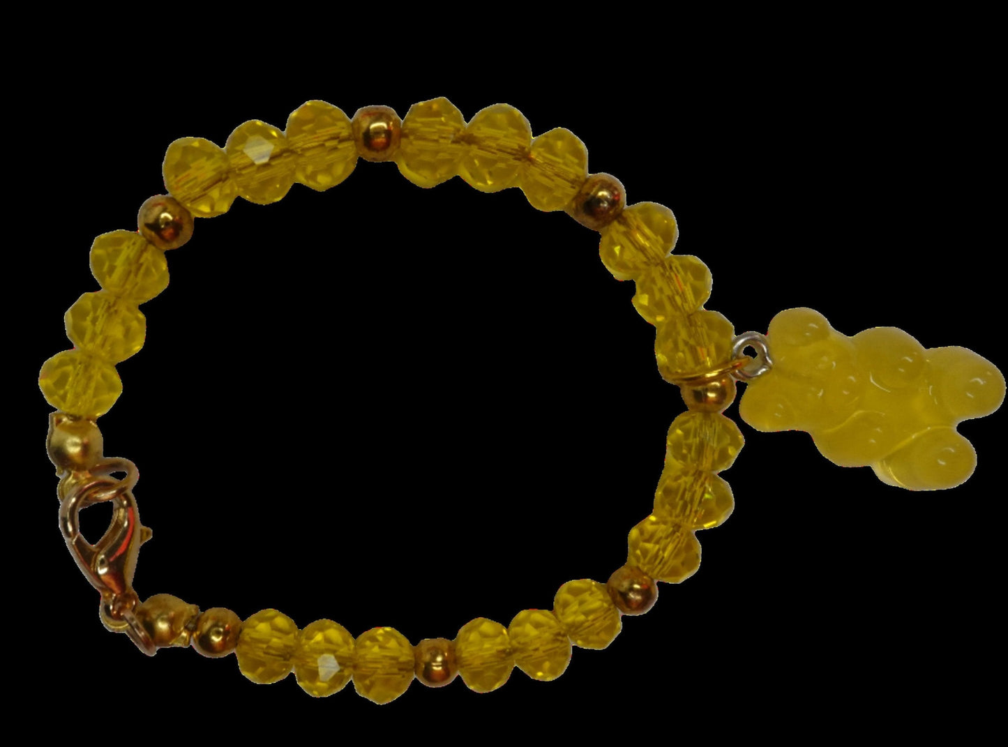 Bear With Me Beaded Glass Bracelet-Sunshine Yellow