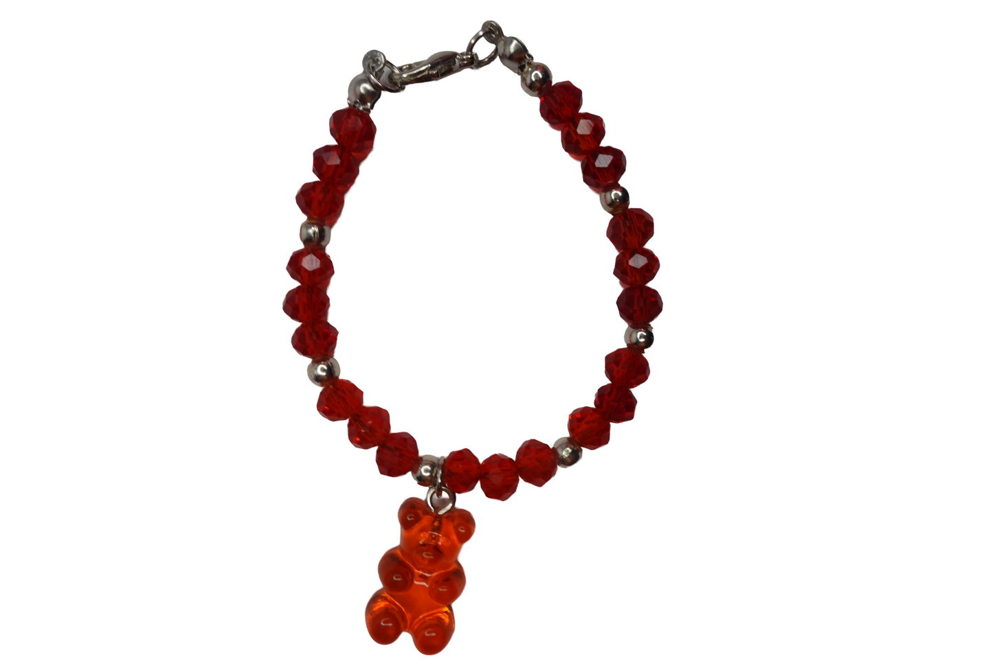 Bear With Me Beaded Glass Bracelet-Teddy Red