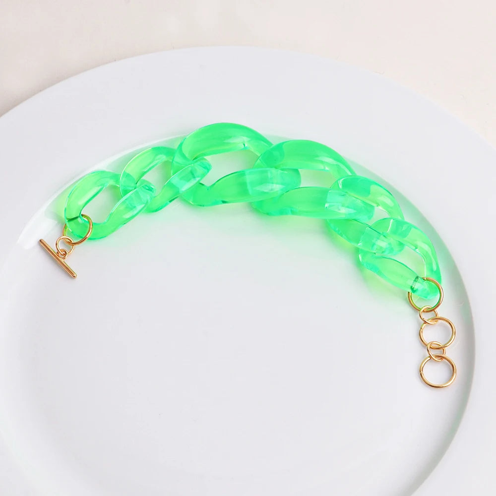 Electric Green Cubiana Charm Bracelet