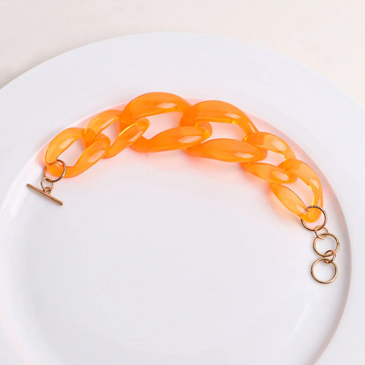 Electric Orange Cubiana Charm Bracelet