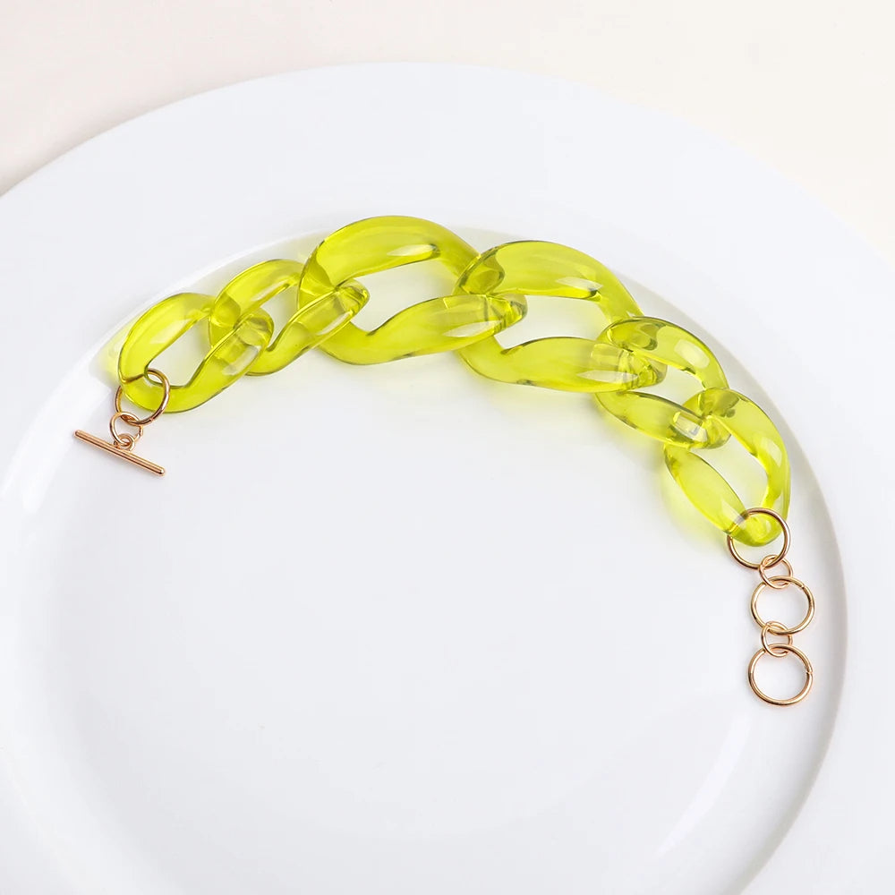 Electric Yellow Cubiana Charm Bracelet