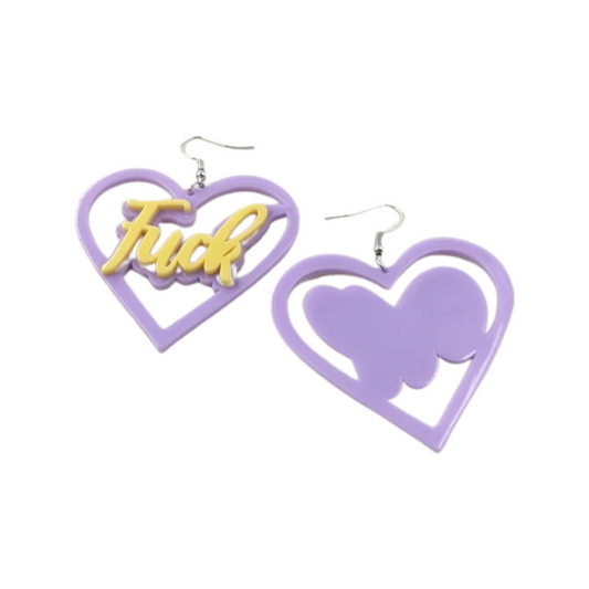 Allergic Too F*ck Boys Earrings Purple